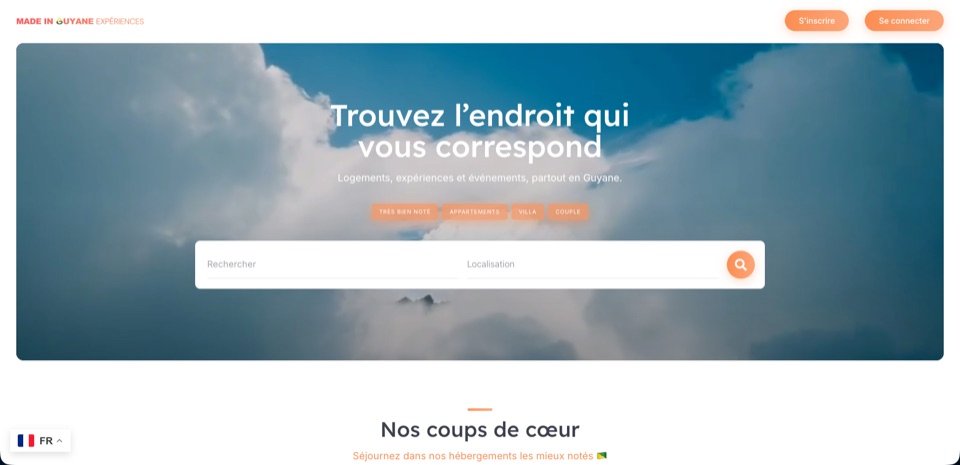 Aperçu du site Made in Guyane